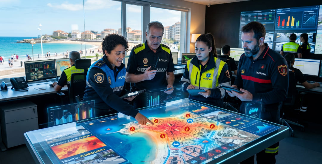 policía local en emergencias de verano
